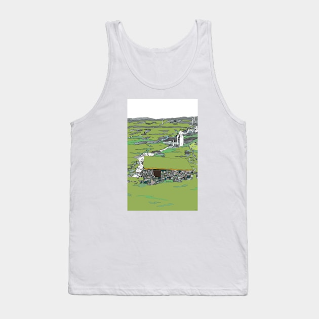 Faroe Islands Landscape with Waterfall Tank Top by JennyCathcart